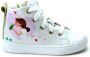 BunniesJR Bunnies JR 222235-500 Meisjes Hoge Sneakers Wit Print Leer Veters - Thumbnail 2