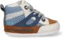 BunniesJR Bunnies JR 223122-503 Jongens Babysneakertjes Blauw Bruin Beige Leer Veters - Thumbnail 2