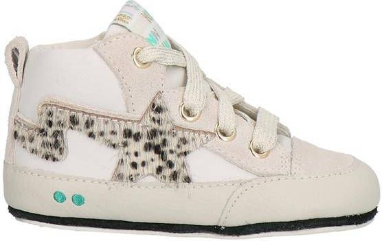 BunniesJR Bunnies JR 223125-401 Meisjes Babysneakertjes Wit Print Leer Veters - Foto 3