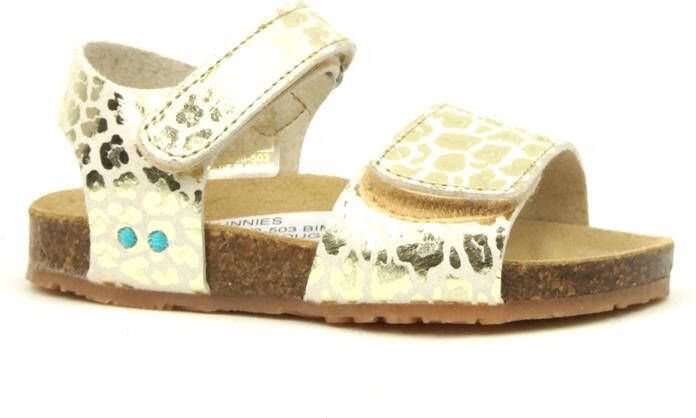 Bunnies JR 223408-503 Meisjes Sandalen Beige Goud Print Imitatieleer Klittenband - Foto 2