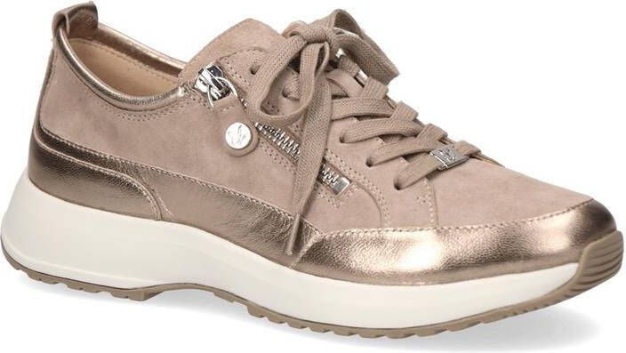 Caprice Namika comfort leren sneakers beige goud - Foto 3
