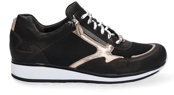Durea Sneaker 6261 688 9440 Zwart Goud Wijdte K 3½ 36½ - Foto 2
