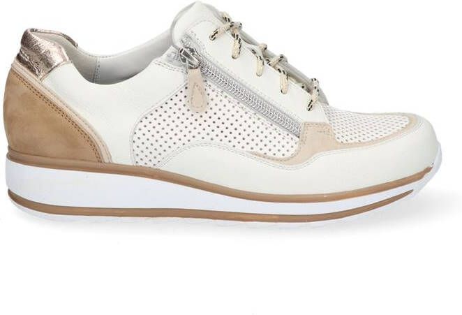 Durea Sneakers Dames Lage sneakers Damesschoenen Suède 6262 688 Wit combi - Foto 3