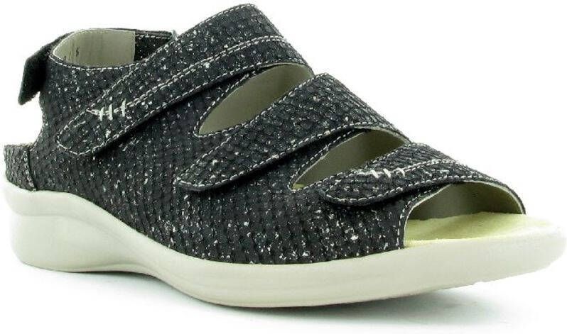 Durea 7350~K~~~~~~~~~~~~~~~~~~~~~~~~ Platte sandalenDames Sandalen Zwart - Foto 2