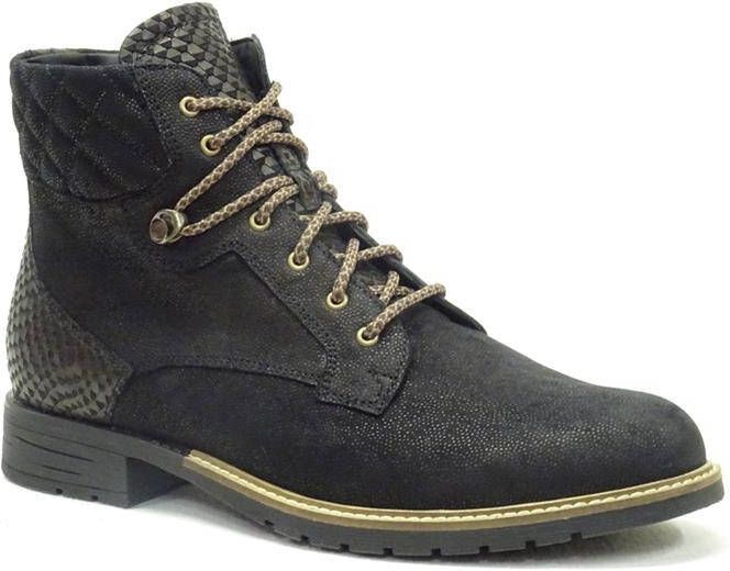 Durea 9731~H~~~~~~~~~~~~~~~~~~~~~~~~ Hoge sneakersVeterlaarzenDames veterschoenenDames sneakersHalf-hoge schoenen Zwart - Foto 5