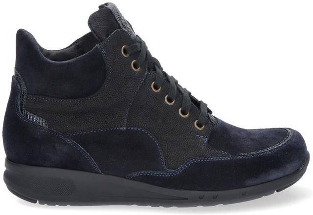 Durea 9735~H~~~~~~~~~~~~~~~~~~~~~~~~ Hoge sneakersVeterlaarzenDames veterschoenenDames sneakersHalf-hoge schoenen Blauw - Foto 3