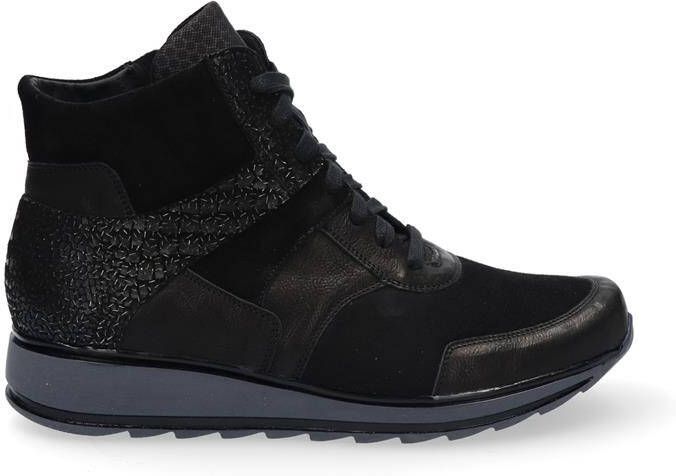 Durea Sneakers Dames Lage sneakers Damesschoenen Suède 9745 685 Zwart - Foto 3