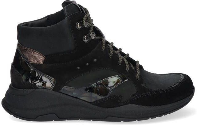 Durea 9755~K~~~~~~~~~~~~~~~~~~~~~~~~ Hoge sneakers Veterlaarzen Dames veterschoenen Dames sneakersHalf-hoge schoenen Zwart - Foto 5