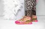 DWRS Los Angeles chunky leren sneakers met panterprint roze camel - Thumbnail 3
