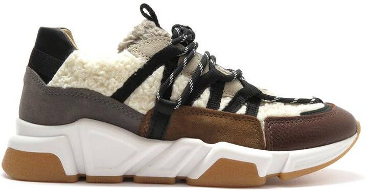 Dwrs LOS Angeles teddy Sneakers | Elefante Black Beige Dames - Foto 5