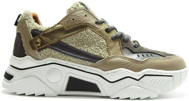 DWRS LABEL Pluto terry Beige Smoke Beige Leer Lage sneakers Dames - Foto 5