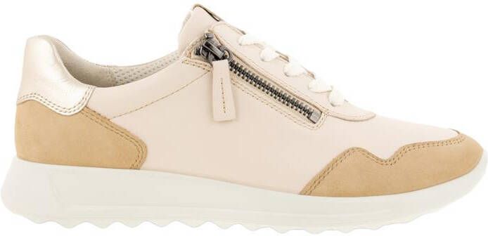 ECCO Flexure Runner W Dames leren sneaker Beige Size: 36 (UK 3.5-4)