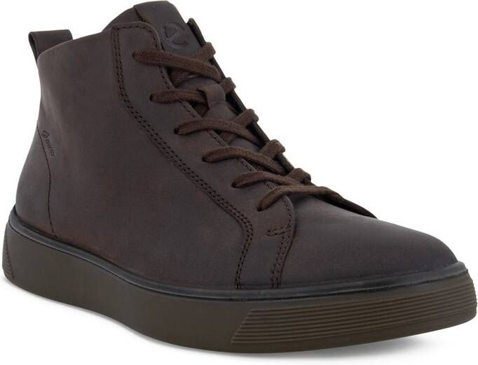 ECCO Street Tray M Heren high-top sneaker van nubuck met Gore-Tex Bruin Size: 40 (UK 6.5-7)