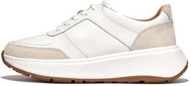 FitFlop F-Mode Leather Suede Flatform Sneakers WIT - Foto 7