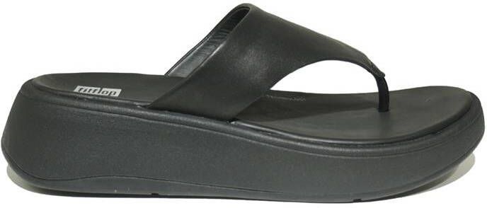 FitFlop F-Mode Leather Flatform Toe-Post Sandals ZWART - Foto 7