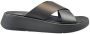FitFlop Slippers F-MODE LEATHER FLATFORM CROSS SLIDES All Black - Thumbnail 7