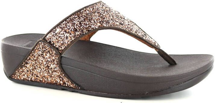 FitFlop Lulu Glitter Toe Thongs PU Glitter Teenslippers donkerbruin - Foto 9