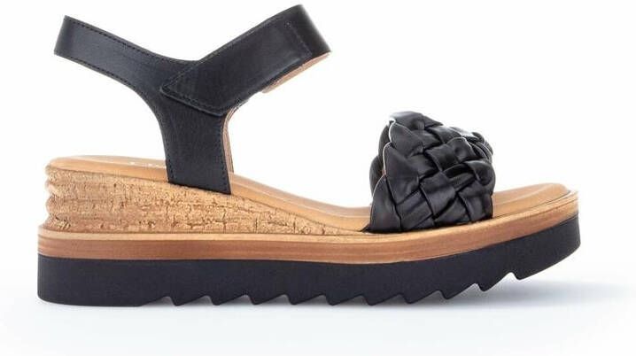 Gabor Comfortabele leren sandalen met klittenbandsluiting Black Dames - Foto 10