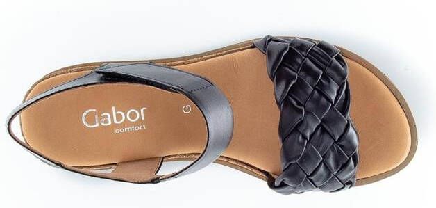 Gabor Comfortabele leren sandalen met klittenbandsluiting Black Dames - Foto 12