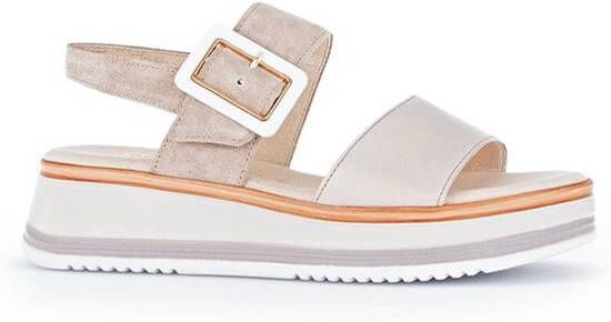 Gabor Comfortabele leren sandalen met klittenbandsluiting Beige Dames - Foto 9