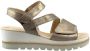 Gabor Gouden Suède Sandalen Velcro Sluiting Beige Dames - Thumbnail 4