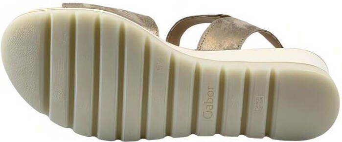 Gabor Gouden Suède Sandalen Velcro Sluiting Beige Dames - Foto 6