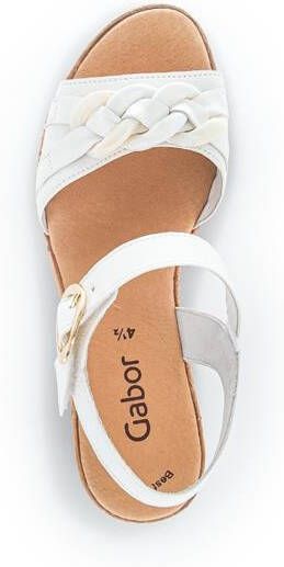 Gabor Beige Leren Sandalen met Kurk Zool Beige Dames - Foto 4