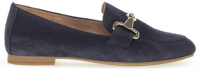 Gabor Elegante blauwe suède loafers met gouden detail Blue Dames - Foto 12