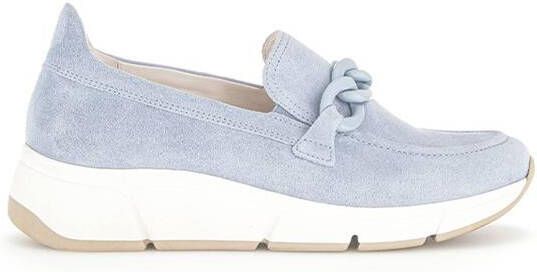 Gabor Elegante blauwe suède loafers met gouden detail Blue Dames - Foto 9