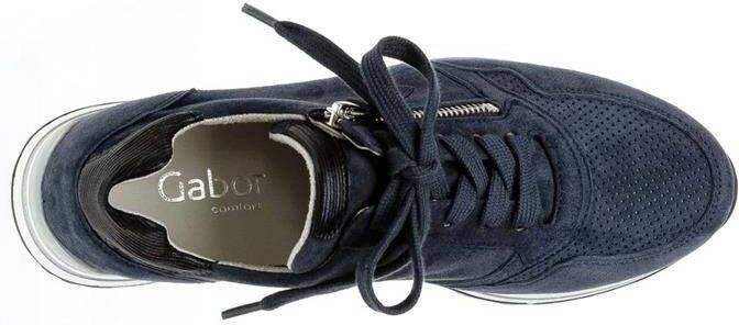 Gabor Blauw Marine Suède Sportieve Geperforeerde Sneakers Blue Dames - Foto 3