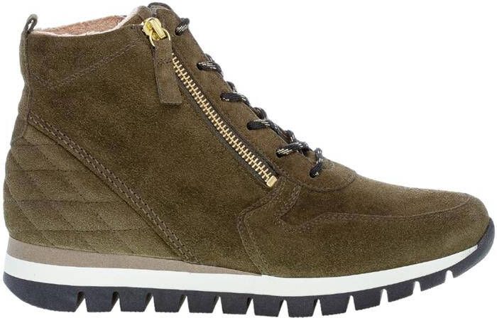 Gabor Groene Velvet High Top Sneaker Boots Green Dames - Foto 2
