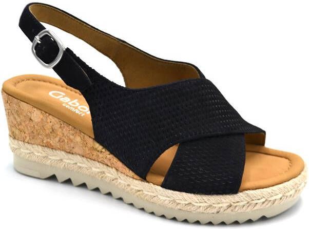 Gabor Zwarte suède sleehak sandalen - Foto 6