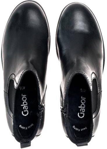 Gabor Zwarte Leren Chelsea Laarzen Comfort Sportieve Stijl Black Dames - Foto 3