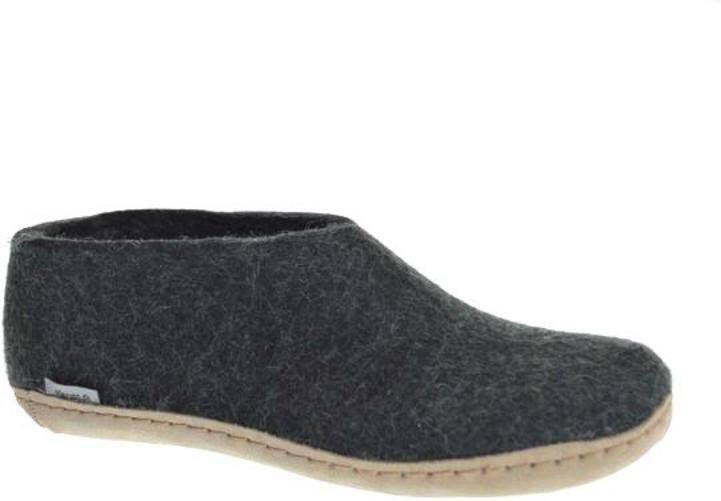 Glerups Lage Wollen Sloffen Leren Zool Donker Groen - Foto 4