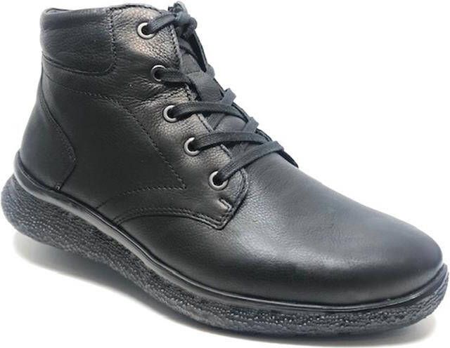 Hartjes 172.1606 99 01.00 Mooie zwarte brede dames leren veterboot met rits - Foto 3