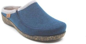 Hartjes 522.0873 99 69.00 Blauwe pantoffel instapper van wol met uitneembaar voetbed