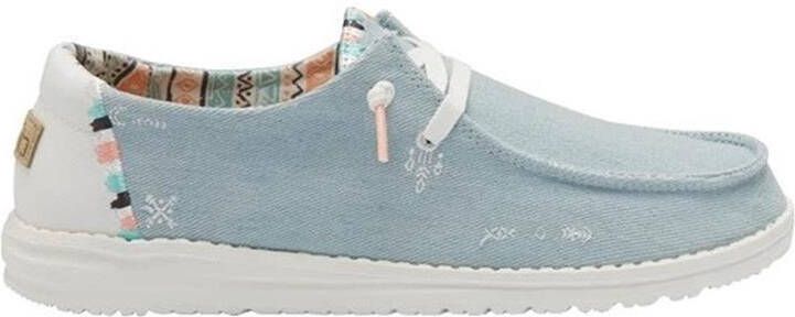 Hey Dude HEYDUDE Wendy Dames Instappers Boho Light Denim | Blauw | Canvas - Foto 3