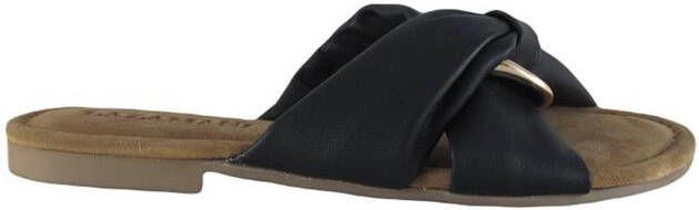 Lazamani Zwarte Leren Slippers Stijlvol Comfort - Foto 5