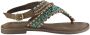 Lazamani Taupe Kralen Sandalen Multicolor Dames - Thumbnail 3