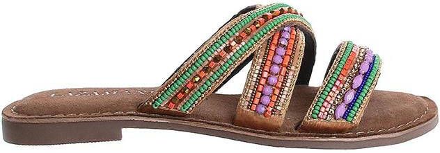 Lazamani Marlin Leren Dames Slippers Lilac Multi - Foto 4