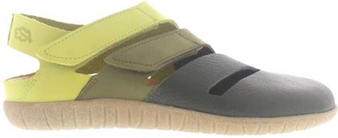 Loints of Holland Beekkant Sandalen met Uitneembaar Voetbed Leder Green Green Apple in