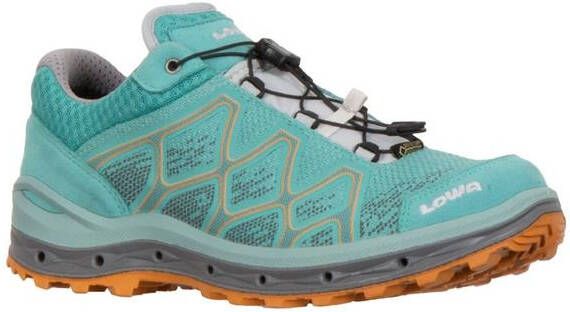 Lowa Aerox GTX LO Wandelschoenen Dames Lichtblauw Oranje