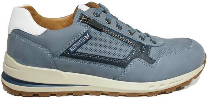 Mephisto Heren Veterschoenen Bradley Sea Blue Lichtblauw ½ - Foto 3
