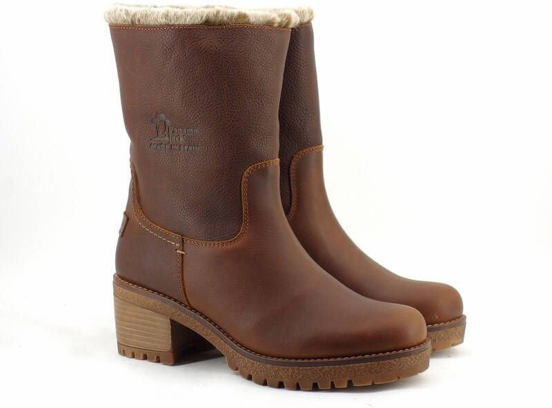 Panama Jack Dameslaarzen van leer met middelhoge hak en rits Brown Dames - Foto 14