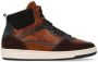 Pantofola d'Oro Baveno Uomo High leren sneakers cognac zwart - Thumbnail 4