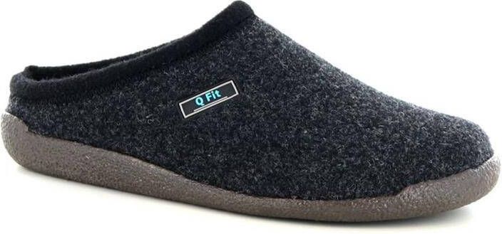 Q-Fit Bern 2 3002.4.032 Zwarte unisex pantoffel van wol vilt met een uitneembaar voetbed - Foto 3