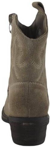PS Poelman Bila Dames Leren Suéde Cowboy Western Enkellaarzen Bruin Beige Taupe - Foto 2