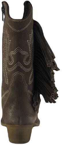 PS Poelman MOCO suède cowboylaarzen met franjes bruin - Foto 2