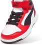Puma Rebound v6 Mid V6 Mid sneakers wit zwart rood Imitatieleer 33 - Thumbnail 9