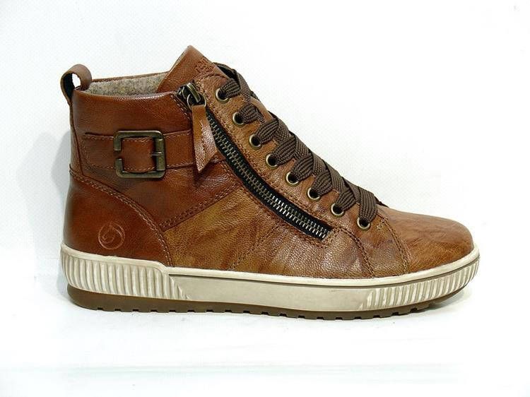 Remonte Plateausneakers vrijetijdsschoen high-top sneaker veterschoen met trendy siergesp - Foto 3